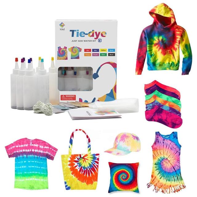 Tie-dye DIY Kit with Rubber Bands Gloves , Safe Non-toxic Shirt Fabric DIY  Fashion Dye